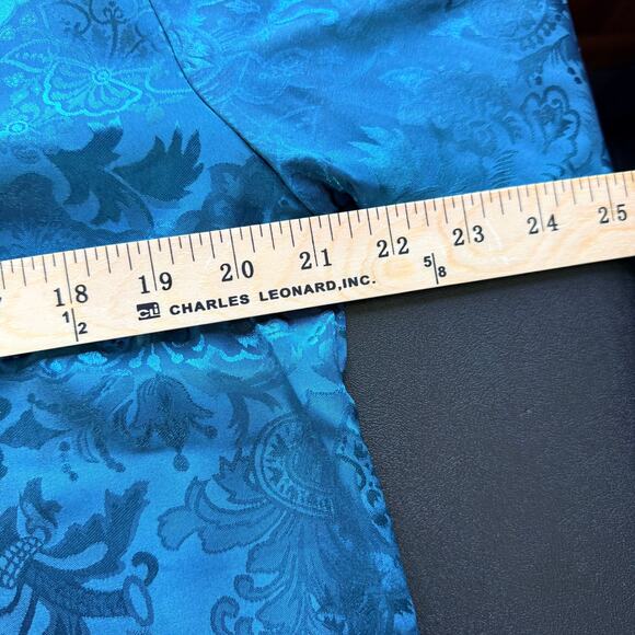 VTG 90'S VICTORIAS SECRET P/S Gold Label Teal Paisley Satin Romantic Nightshirt - Picture 3 of 10